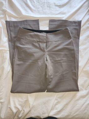 Express Editor Taupe Straight-Leg Dress Trousers Size 4 R